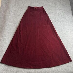 Vintage Sears Jr Bazaar Skirt Womens‎ 7 Red Velvet A-Line Long Lined High Waist